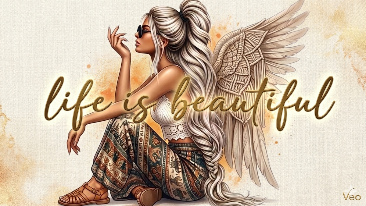 "Life is Beautiful" – Boho-Glam Statement Art