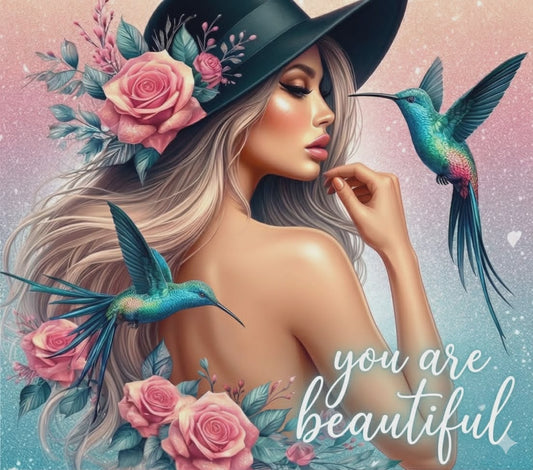 You are beautiful 8x10 Handmade Metal Wall Art