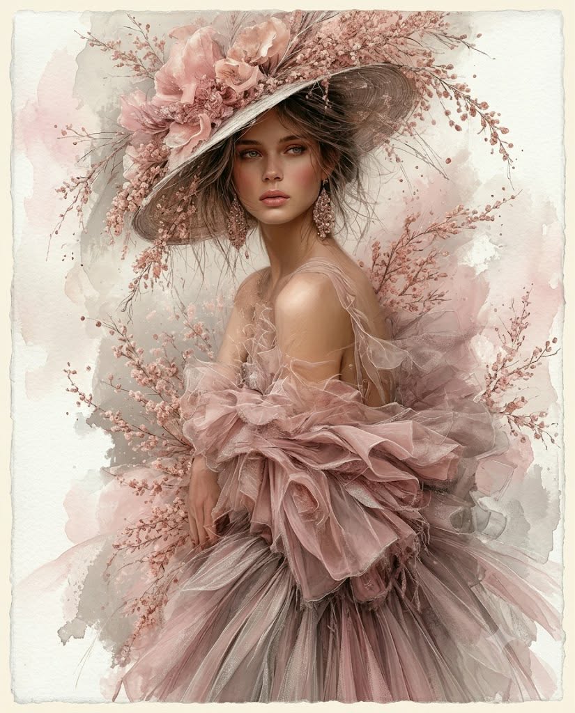 Rose Garden Reverie – Blush Floral Metal Art Print | Romantic Boho Wall Decor