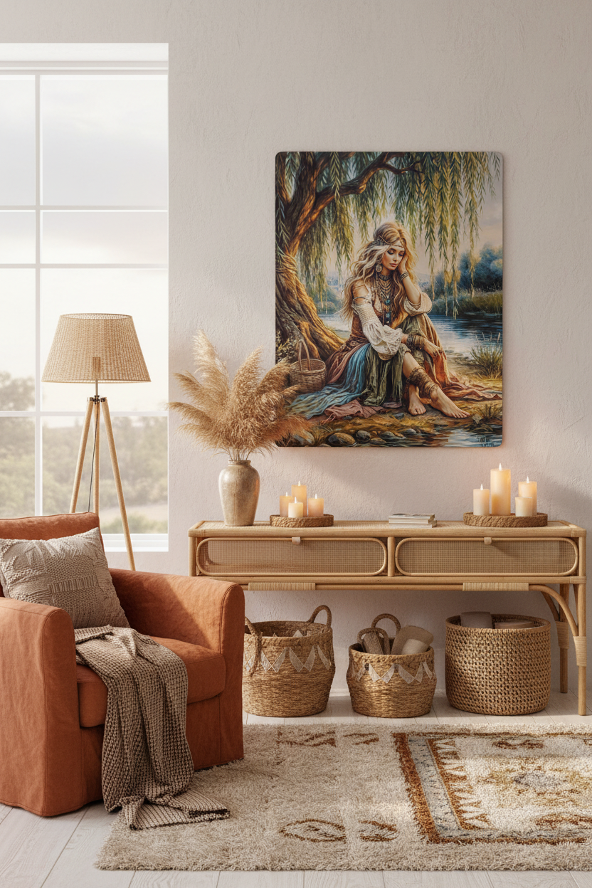 Willow Dreamer – 8x10 Premium Metal Art Print | Boho Wall Decor
