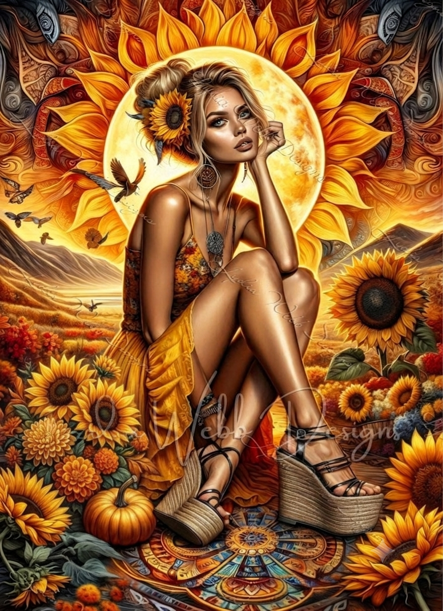 Sunflowers & Solar Magic Fine Art Metal Print