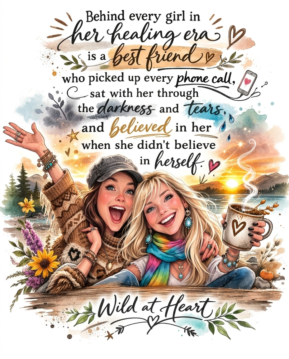 Best Friends Healing Era – 8x10 Metal Print | Boho Friendship Wall Art